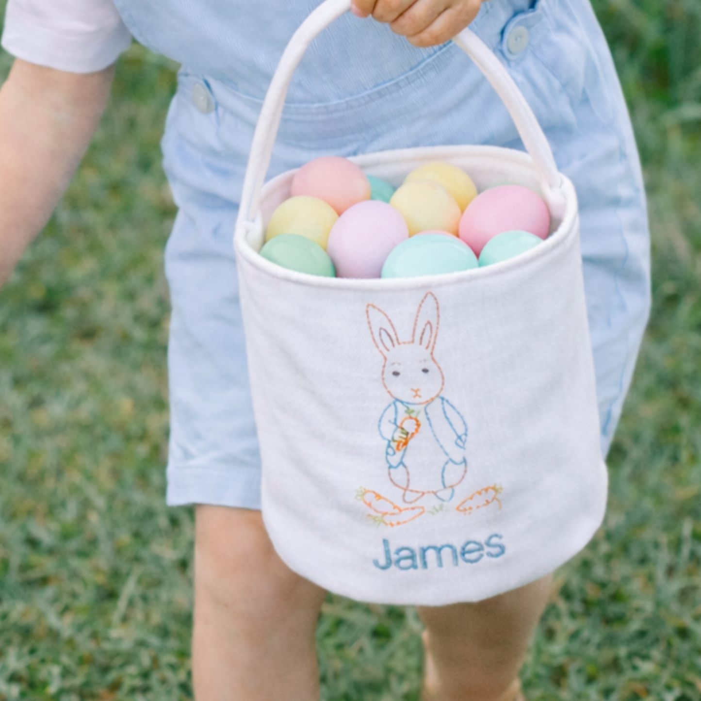 Peter Rabbit Tote- Personalized Vintage Boy Bunny Easter Basket