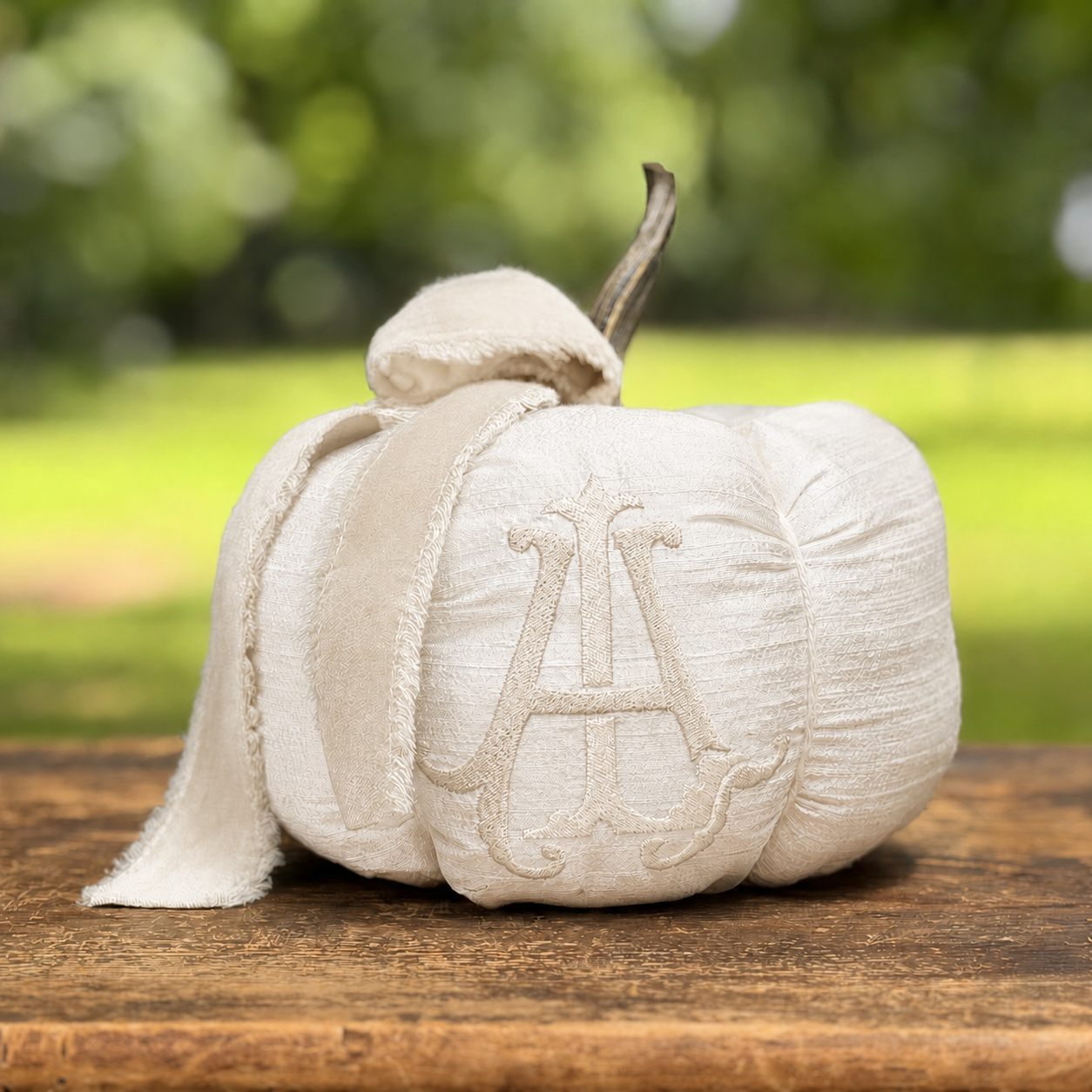 Heritage Monogrammed Bow Pumpkin Atelier Lorelai