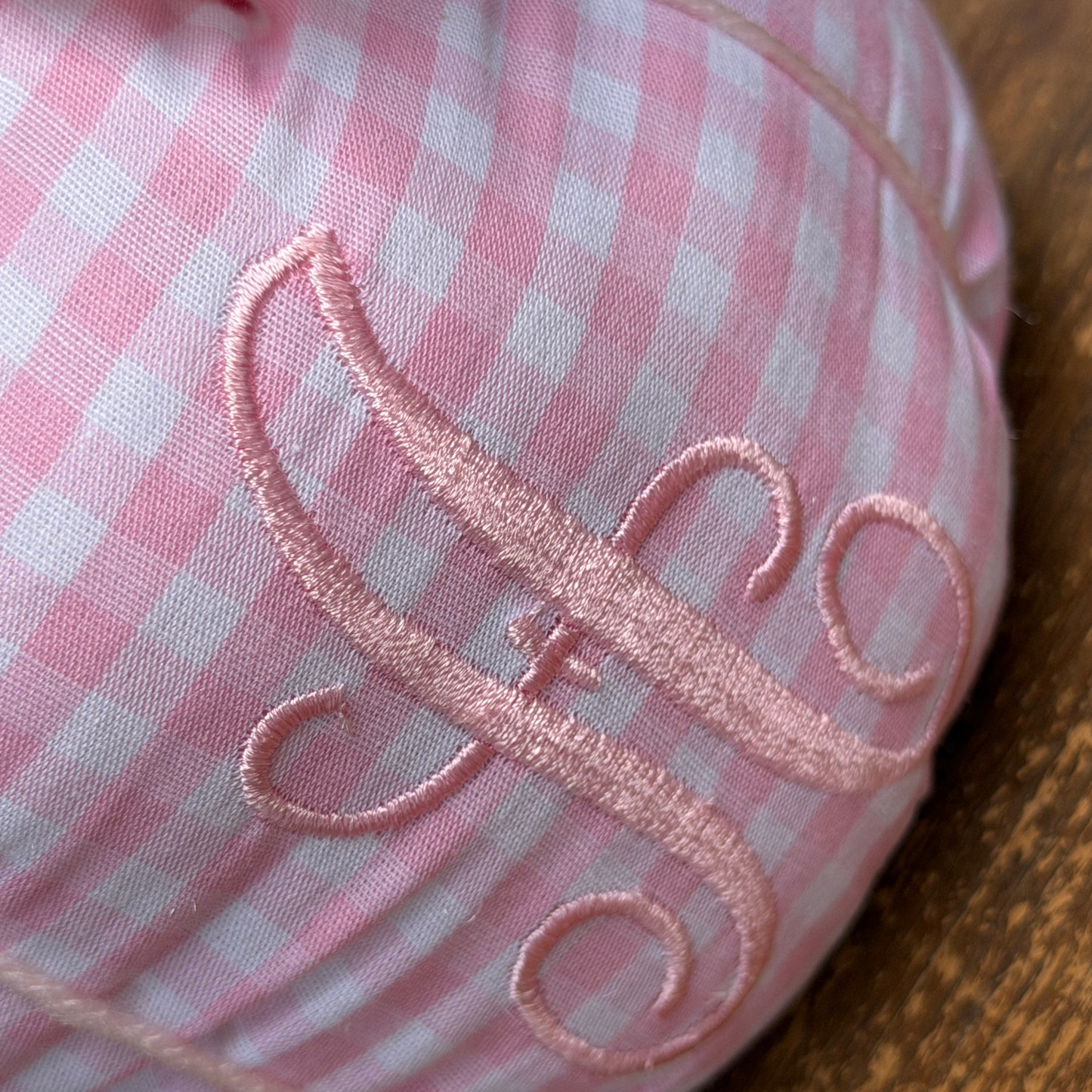 Little Lorelai Pink Gingham Bow Pumpkin