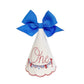 Patriotic First Birthday Hat and Banner Set: Red, White, Blue Linen Keepsake