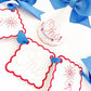 Patriotic First Birthday Hat and Banner Set: Red, White, Blue Linen Keepsake