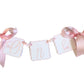 Blush Bow High Chair Banner – Linen First Birthday Decor, Baby Girl Cake Smash Keepsake