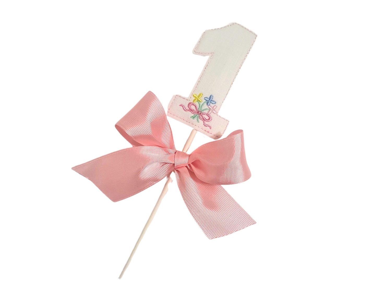 Etta Pastel Floral First Birthday Set: Hat, Bib, Banner, Cake Topper